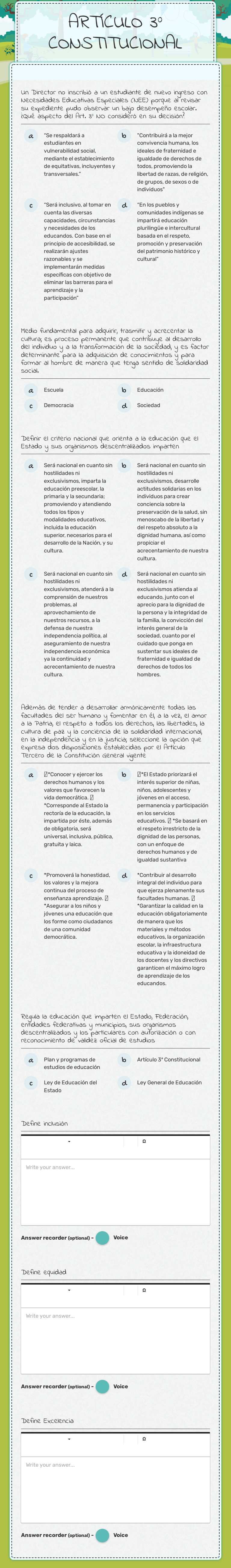 ARTÍCULO 3° CONSTITUCIONAL worksheet preview image