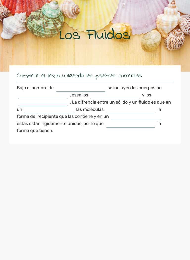 Los Fluidos worksheet preview image