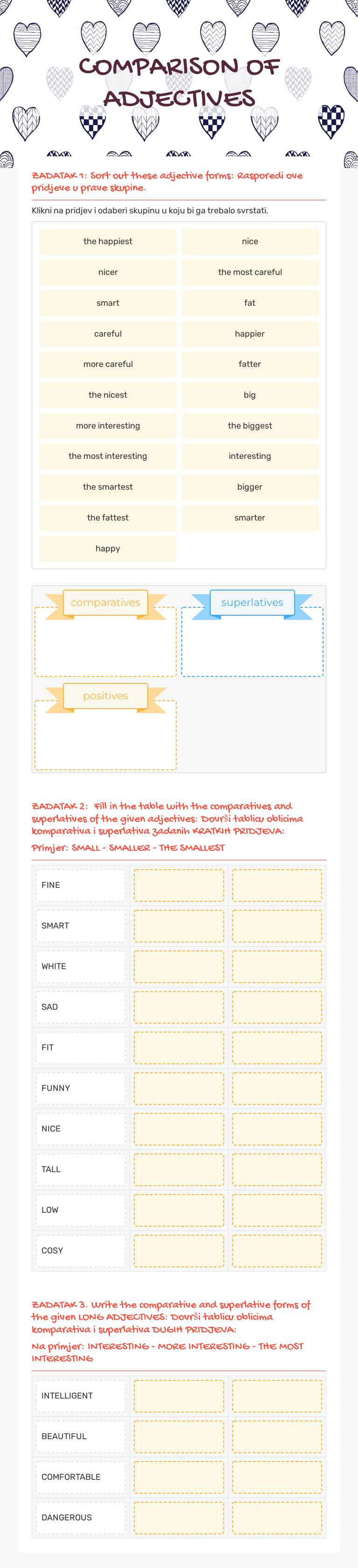 COMPARISON OF ADJECTIVES Grade 5 worksheet preview