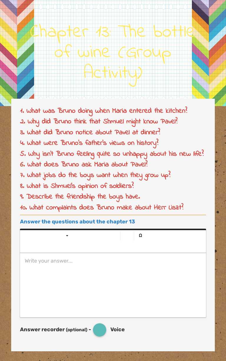 Chapter 13: The bottle of wine (Group Activity) worksheet preview image