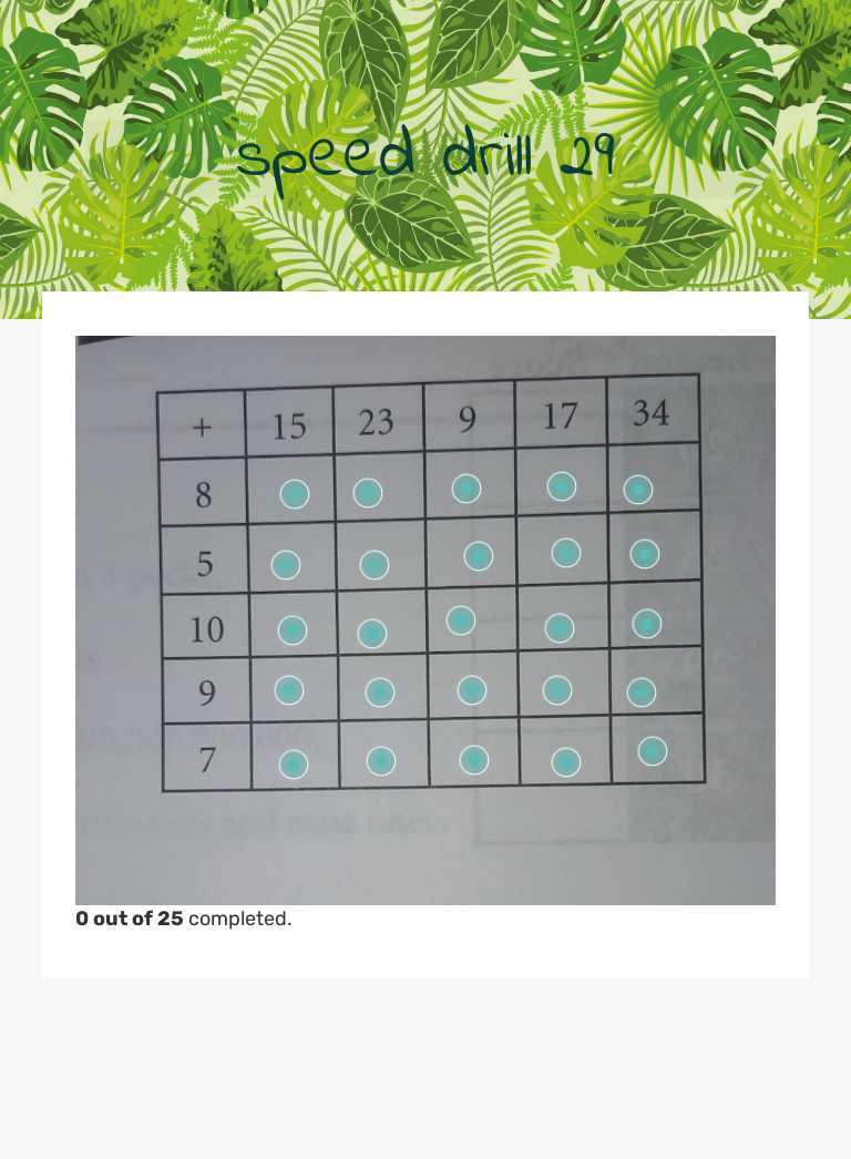 speed drill 29 worksheet preview image