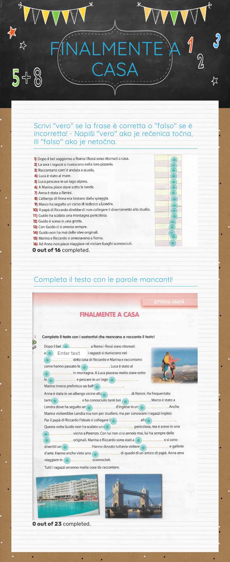 FINALMENTE A CASA worksheet preview image