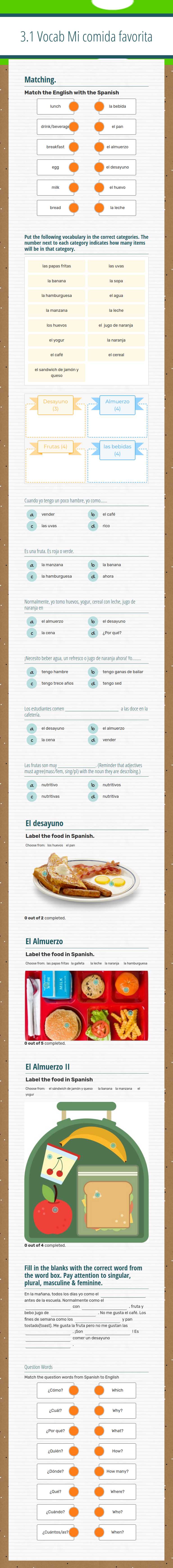 3.1 Vocab
Mi comida favorita worksheet preview image