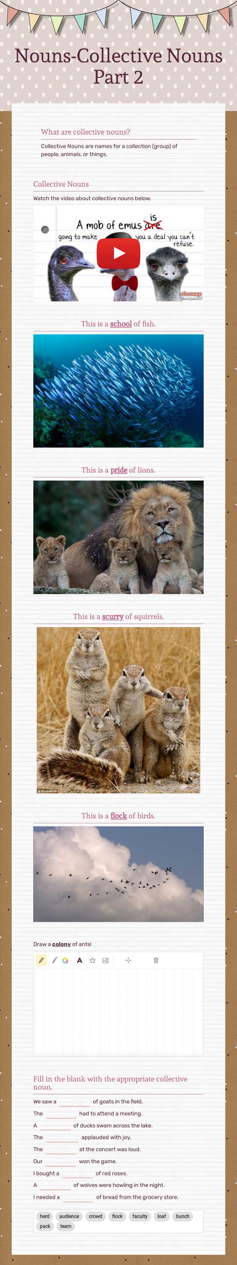 Nouns-Collective Nouns
Part 2 worksheet preview image