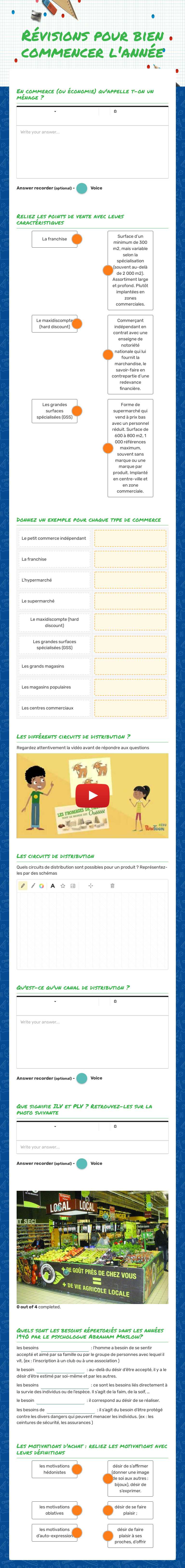 Révisions pour bien commencer l'année worksheet preview image