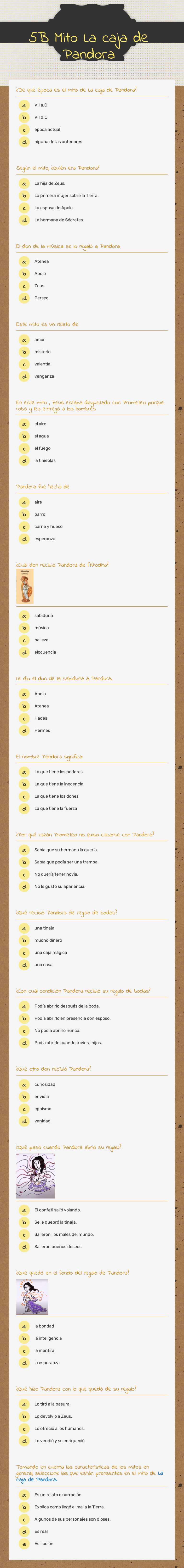 5B Mito La caja de Pandora worksheet preview image