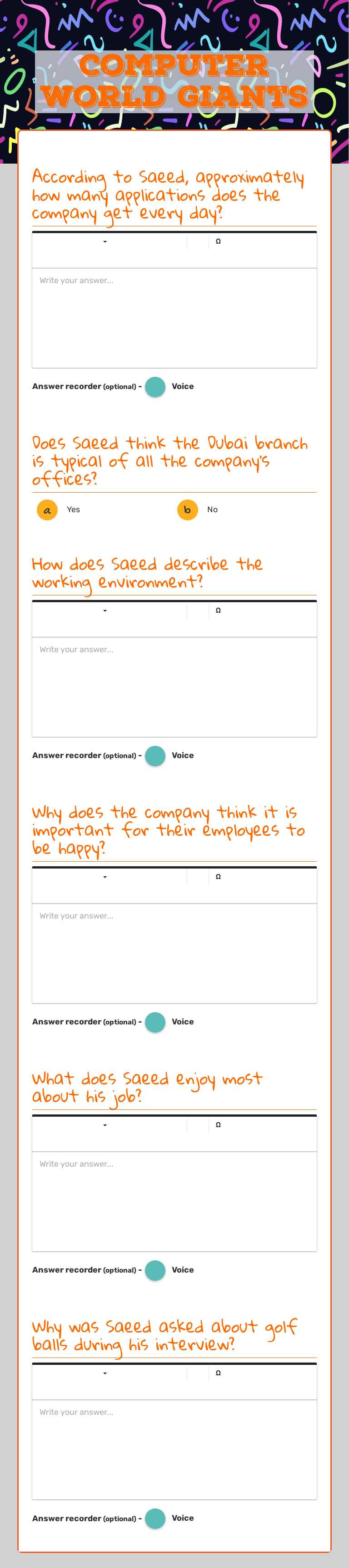 Computer World Giants Preschool worksheet preview