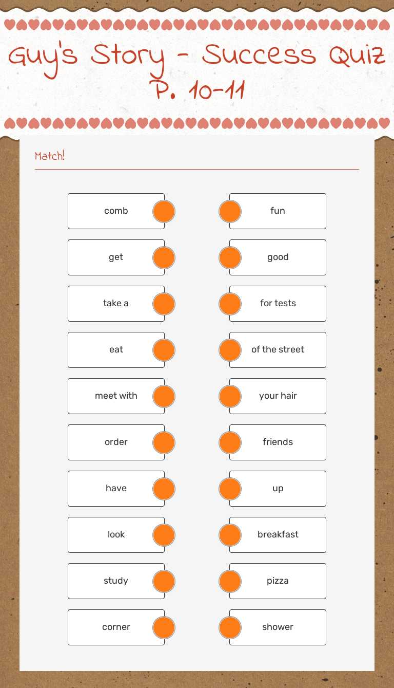 Guy's Story - Success Quiz 
P. 10-11 Grade 7 worksheet preview