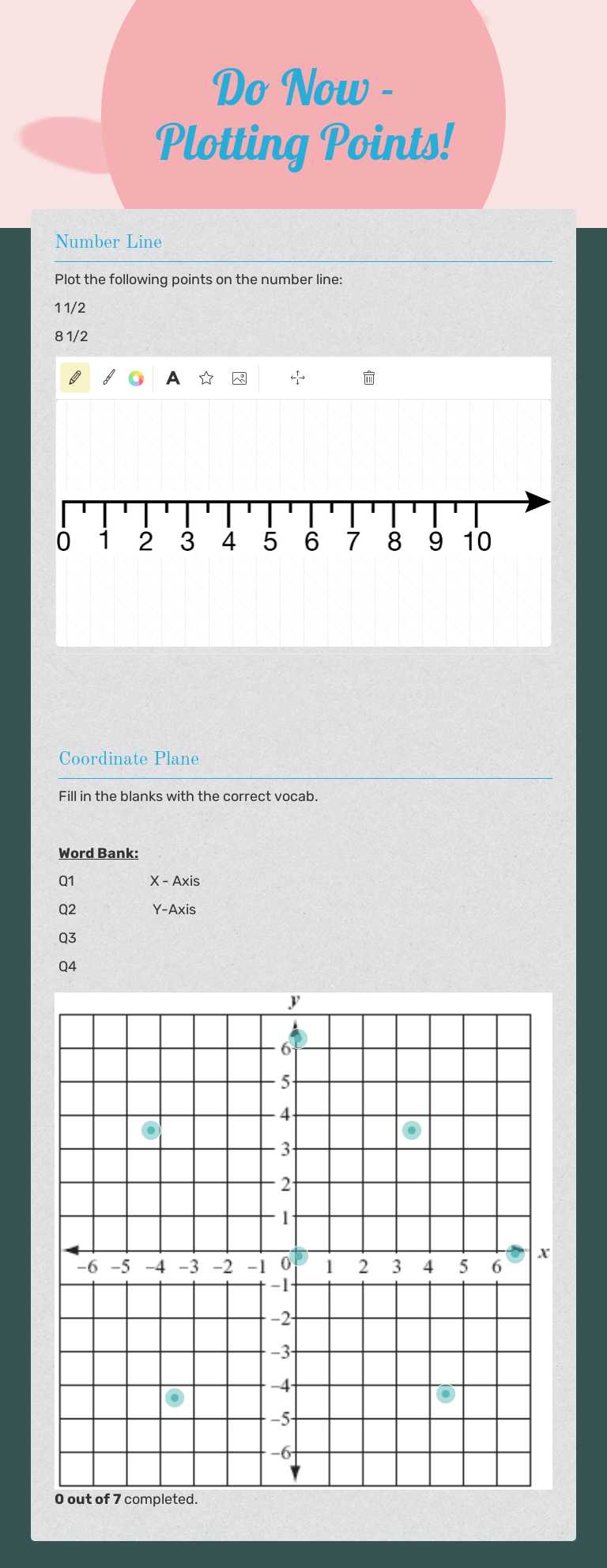 Do Now - Plotting Points! worksheet preview image