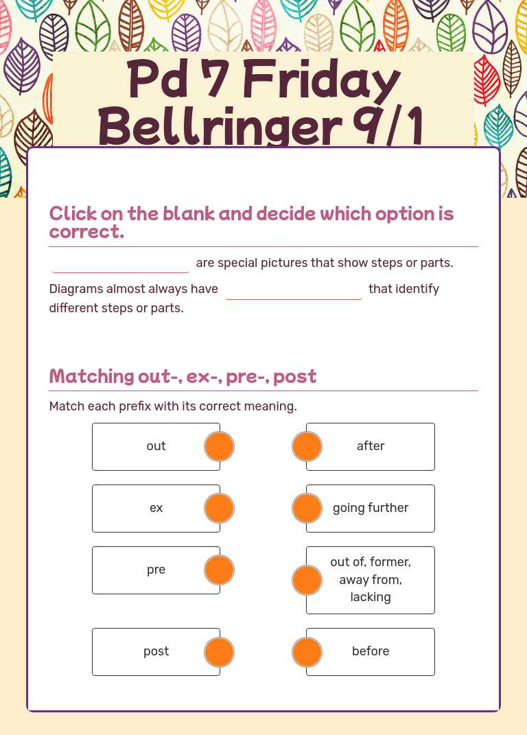 Pd 7 Friday Bellringer   9/1 worksheet preview image