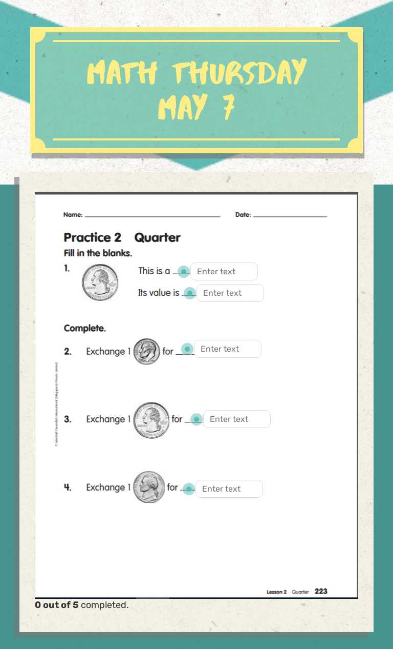 Math Thursday
May 7 worksheet preview image