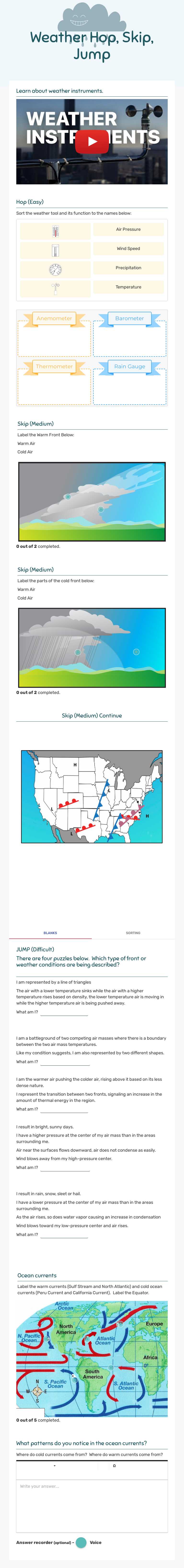 Weather Hop, Skip, Jump worksheet preview image