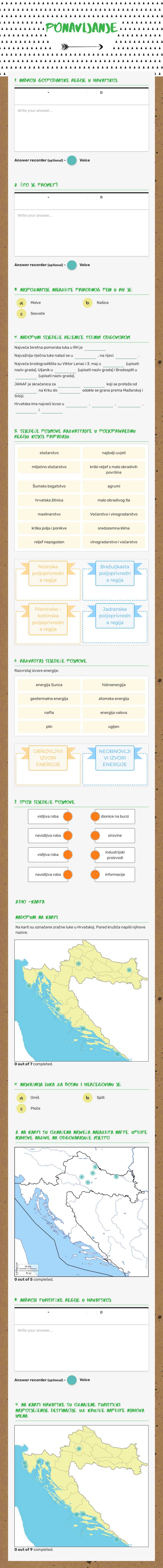 PONAVLJANJE worksheet preview image