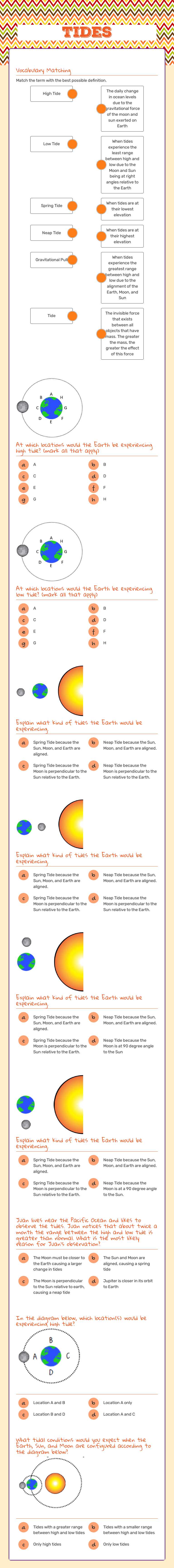 Tides worksheet preview image