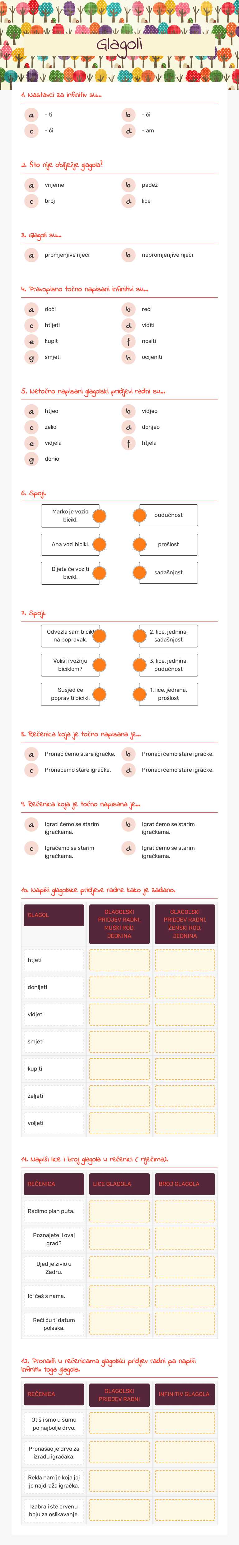 Glagoli worksheet preview