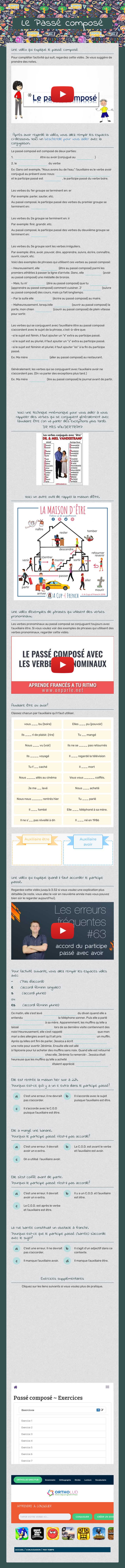 Le Passé composé worksheet preview image