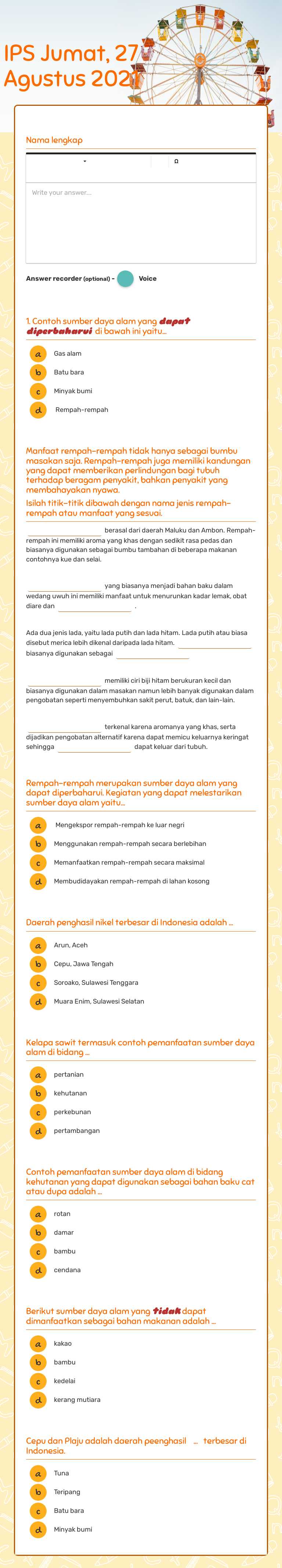 IPS Jumat, 27 Agustus 2021 worksheet preview image