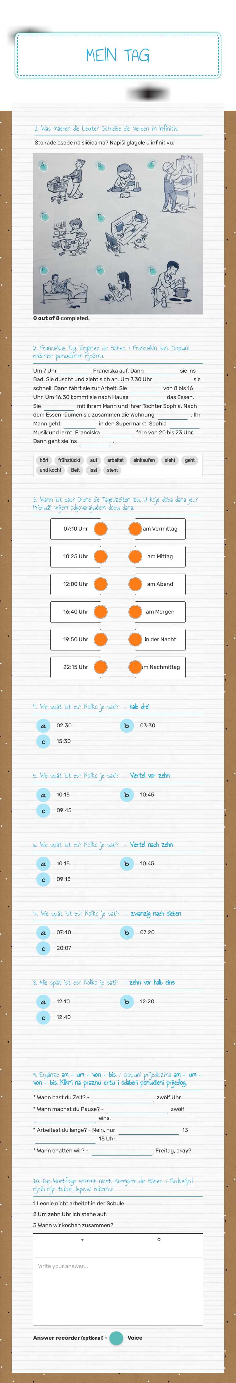 MEIN TAG worksheet preview image