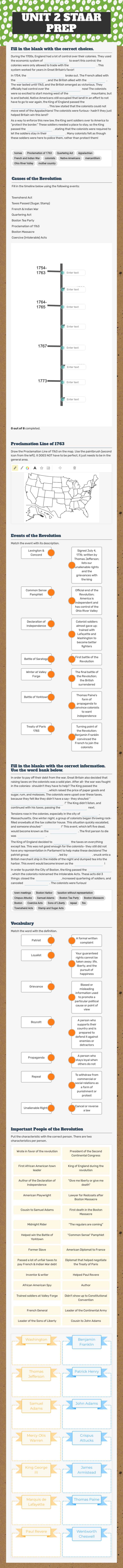 UNIT 2 STAAR PREP worksheet preview