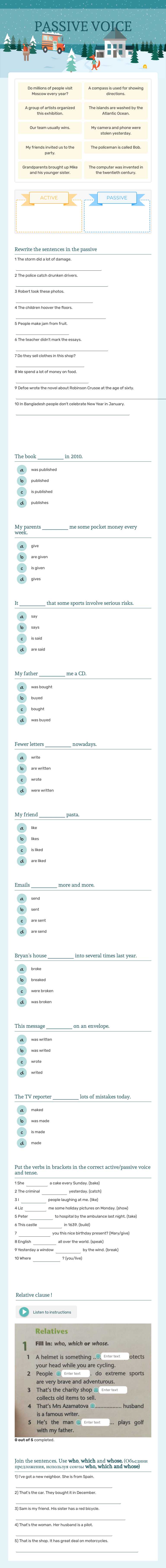 PASSIVE VOICE worksheet preview image