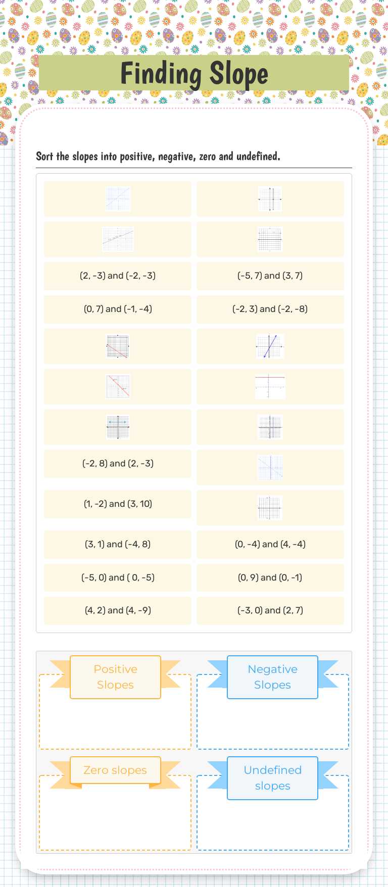 Finding Slope Grade 10 worksheet preview