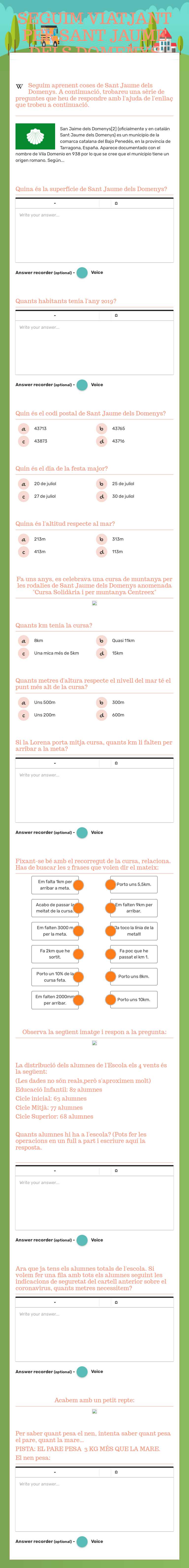 SEGUIM VIATJANT PER SANT JAUME DELS DOMENYS worksheet preview image