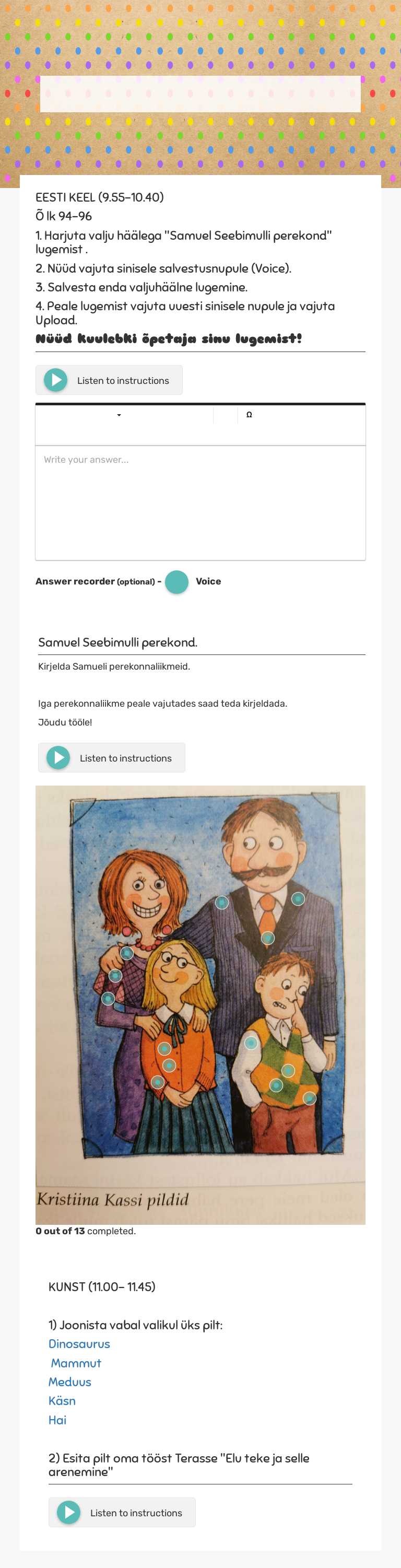 4.kl eesti keel ja kunst worksheet preview image