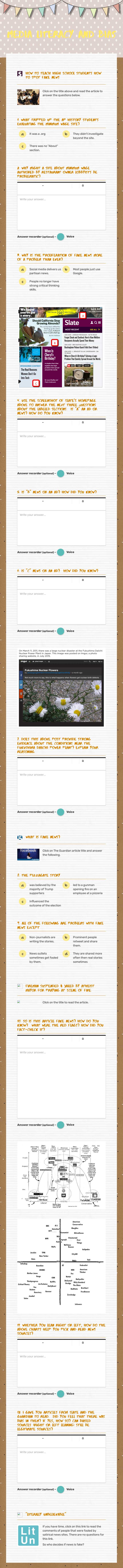 MeDia Literacy and Bias worksheet preview image
