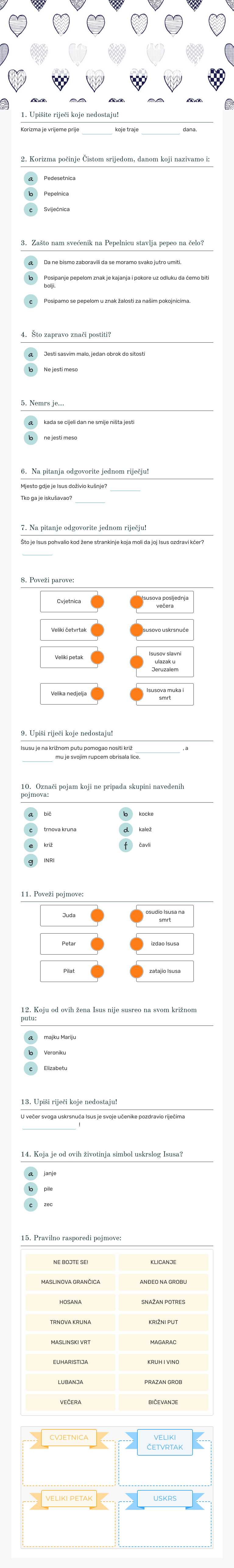 Na Isusovu putu - slijedimo njegovo djelo worksheet preview image