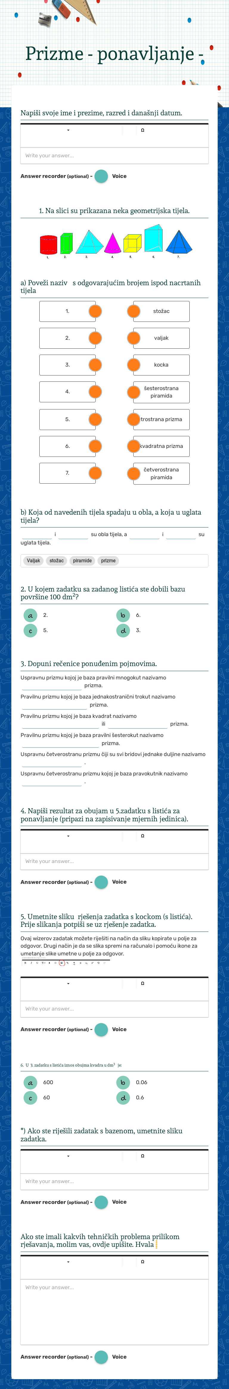 Prizme
- ponavljanje - Grade 8 worksheet preview