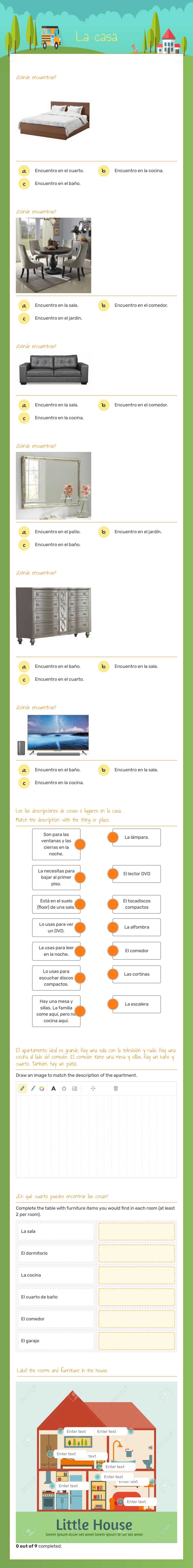 La casa worksheet preview image