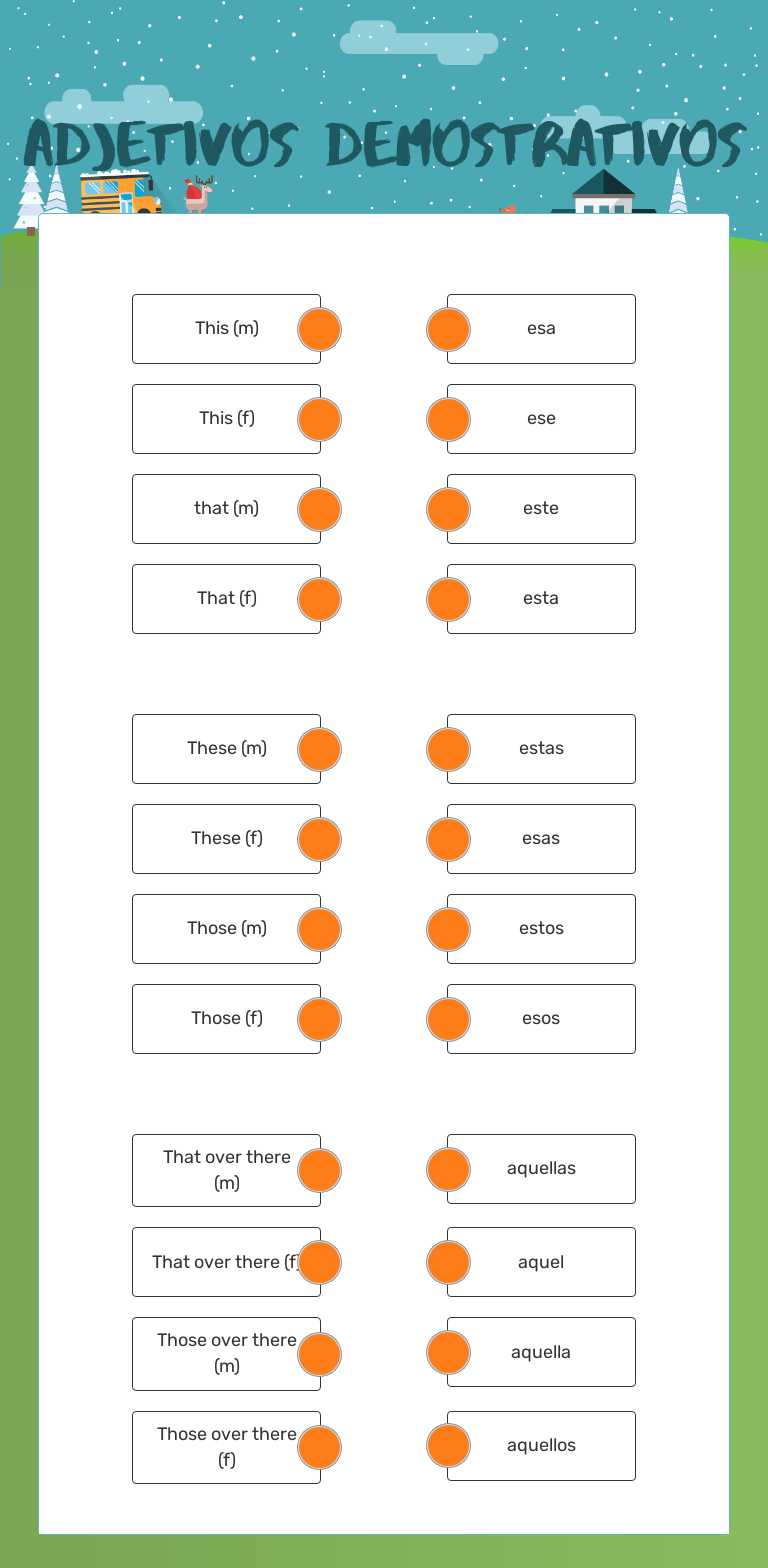 Adjetivos demostrativos worksheet preview image