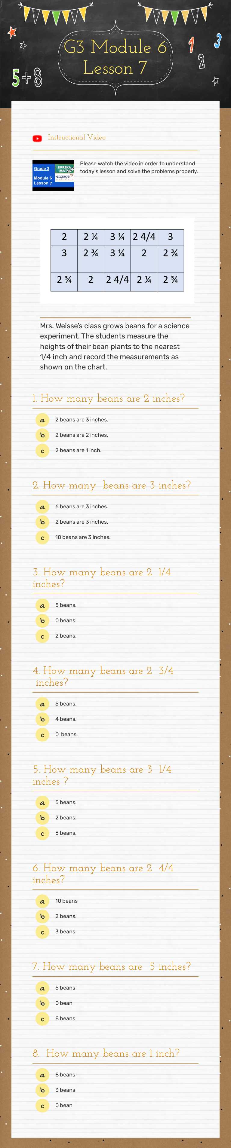 G3 Module 6 Lesson 7 worksheet preview image