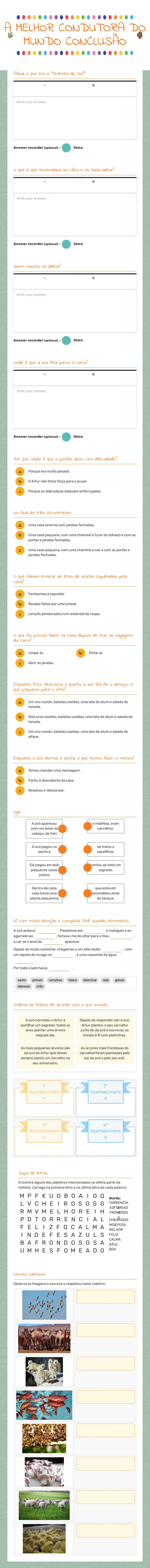 A MELHOR CONDUTORA DO MUNDO CONCLUSÃO worksheet preview image
