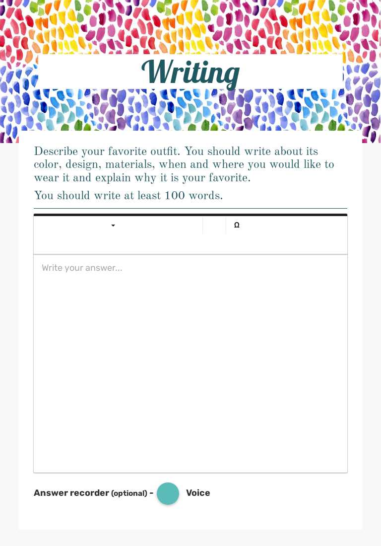 Writing Grade 6 worksheet preview
