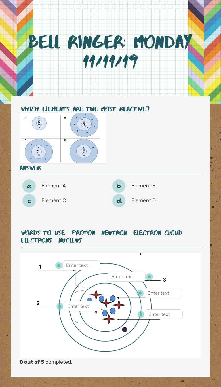 Bell Ringer: Monday 11/11/19 worksheet preview image