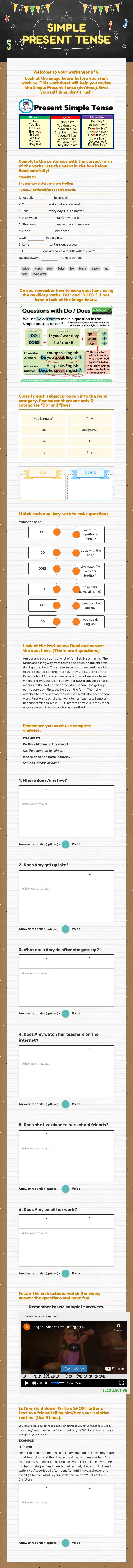 SIMPLE
PRESENT TENSE worksheet preview image