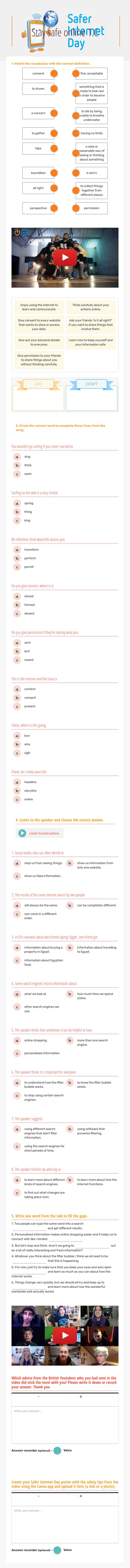 Stay safe online 1.C worksheet preview image