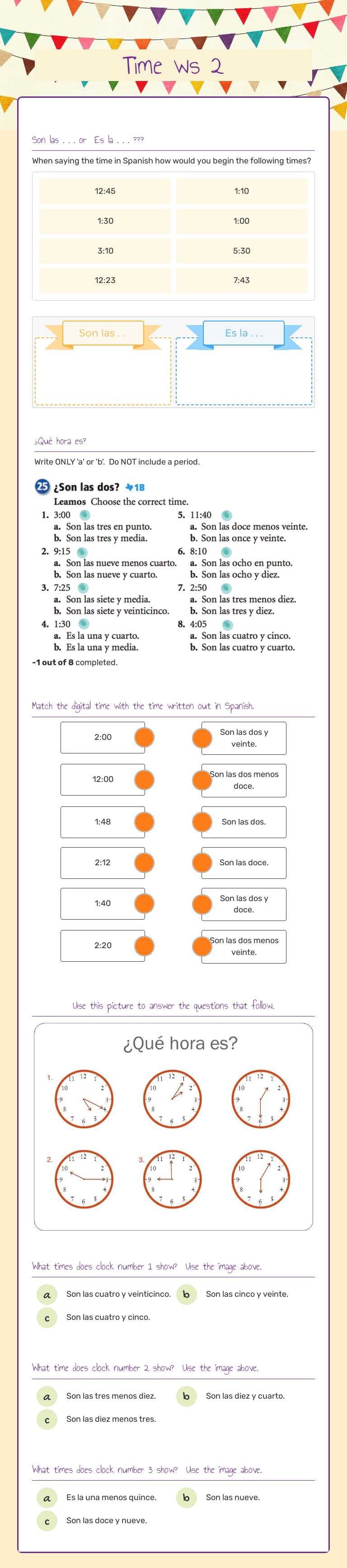 Time ws 2 Grade 9 worksheet preview