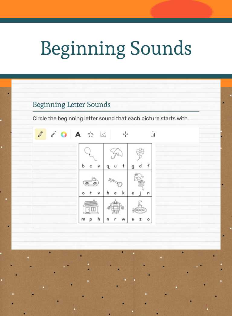 Beginning Sounds worksheet preview image