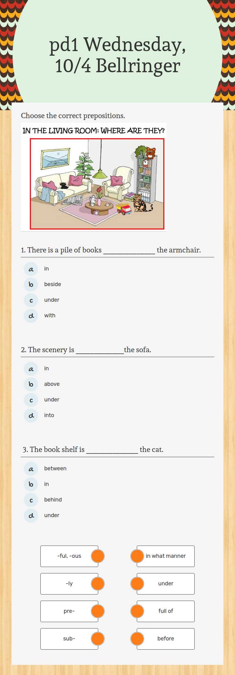 pd1 Wednesday, 10/4
Bellringer worksheet preview image