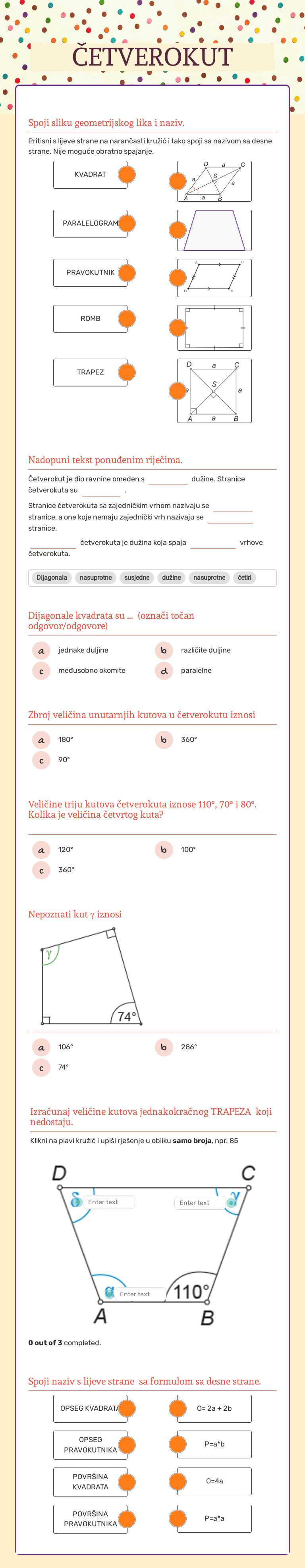 ČETVEROKUT worksheet preview image