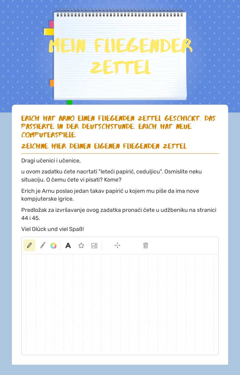 MEIN FLIEGENDER ZETTEL worksheet preview image