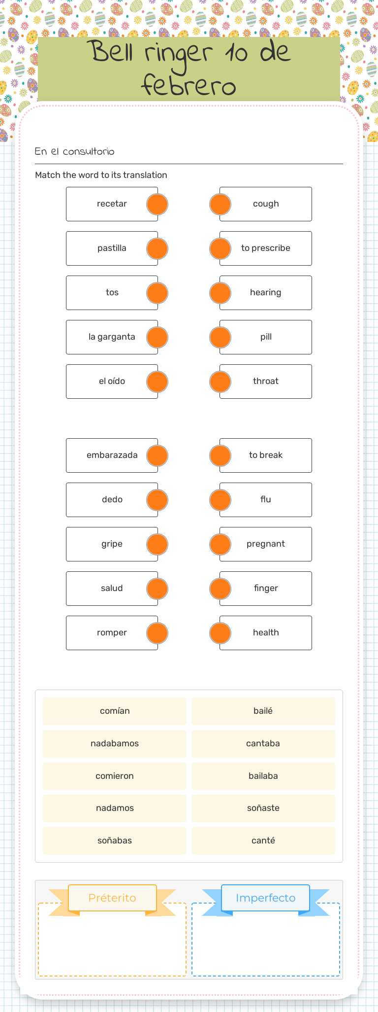 Bell ringer 10 de febrero Grade 8 worksheet preview