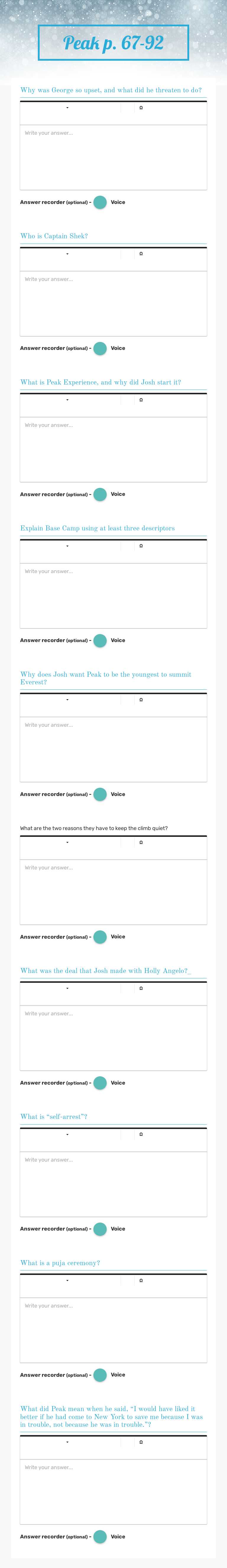 Peak p. 67-92 worksheet preview image