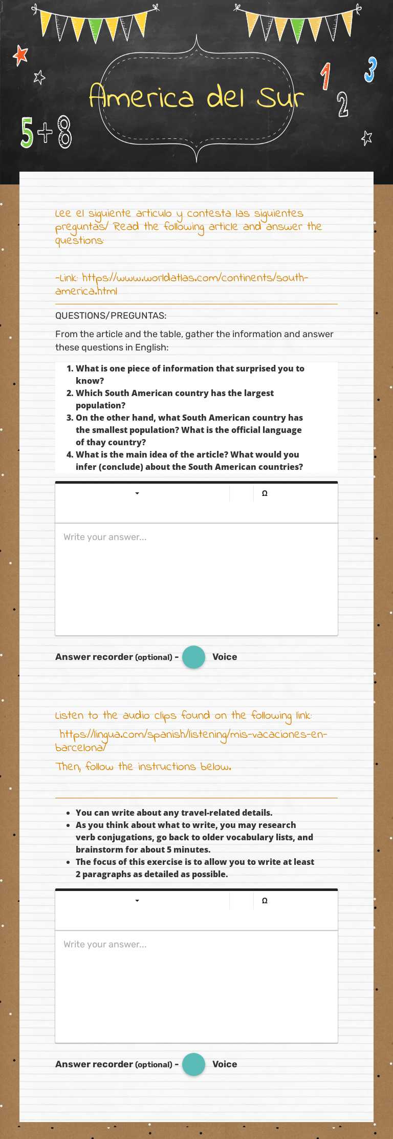 America del Sur worksheet preview image