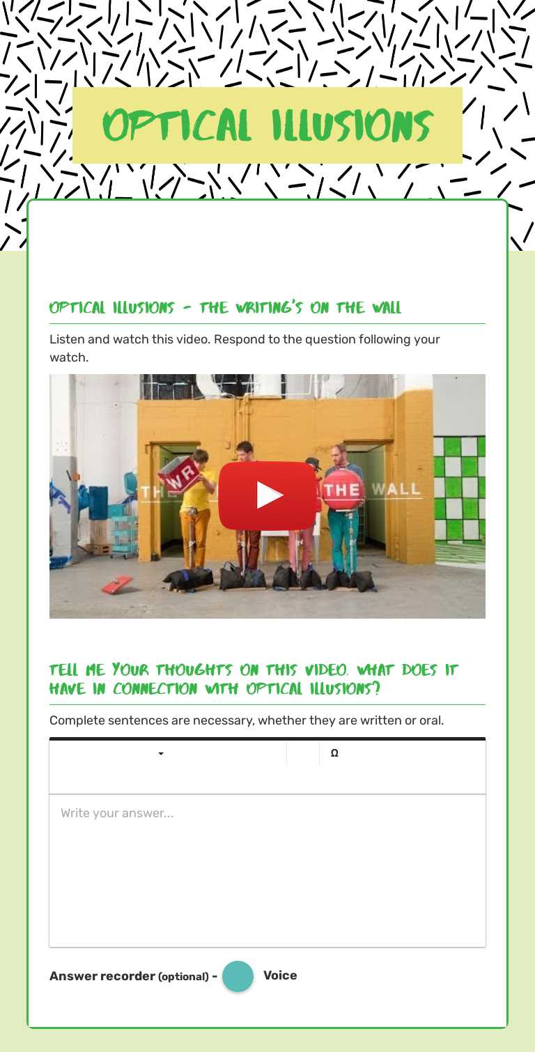 Optical Illusions Grade 4 worksheet preview
