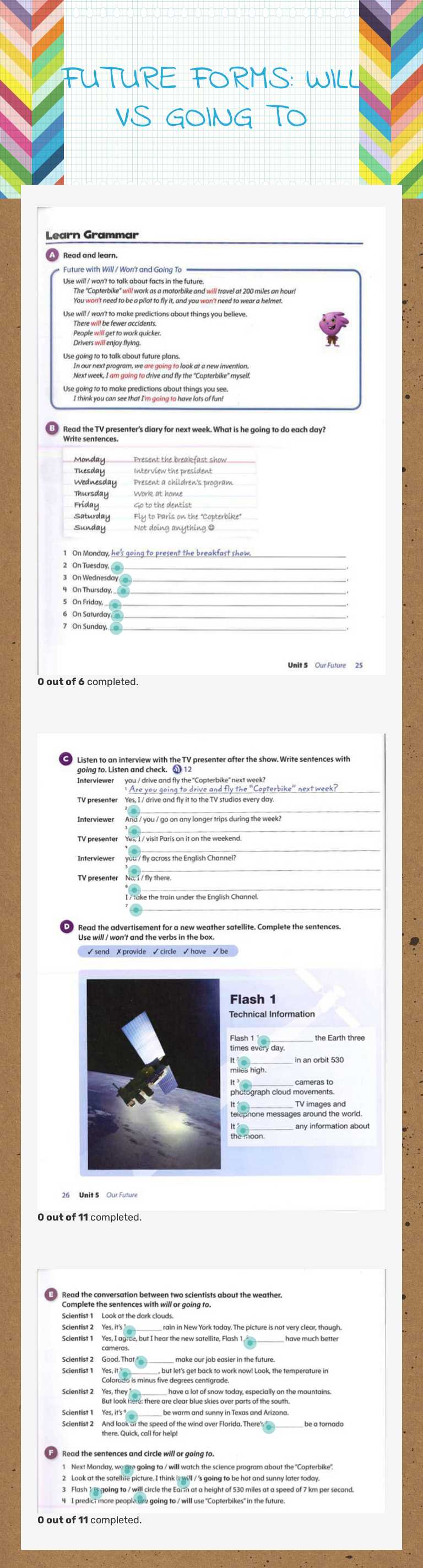 FUTURE FORMS: WILL VS GOING TO worksheet preview image