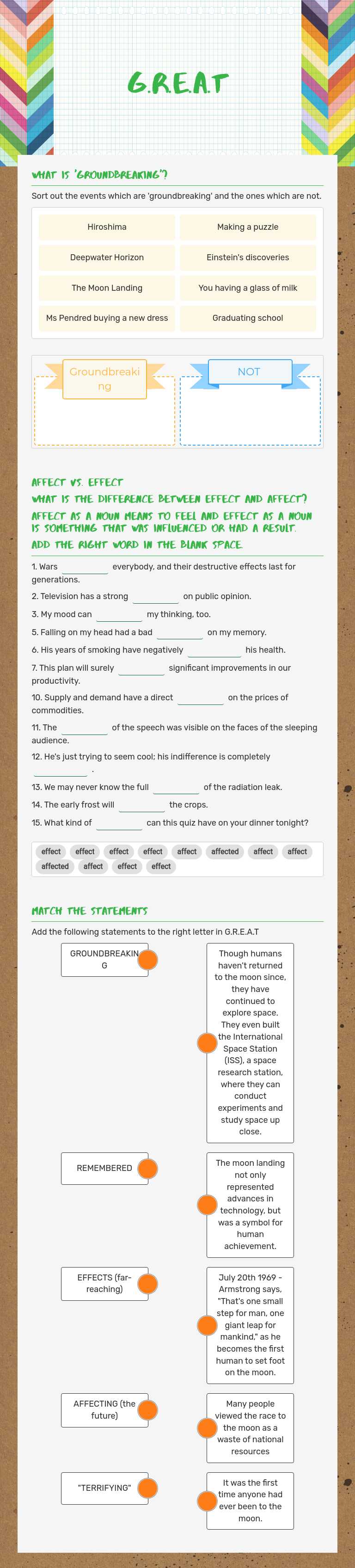 G.R.E.A.T worksheet preview image