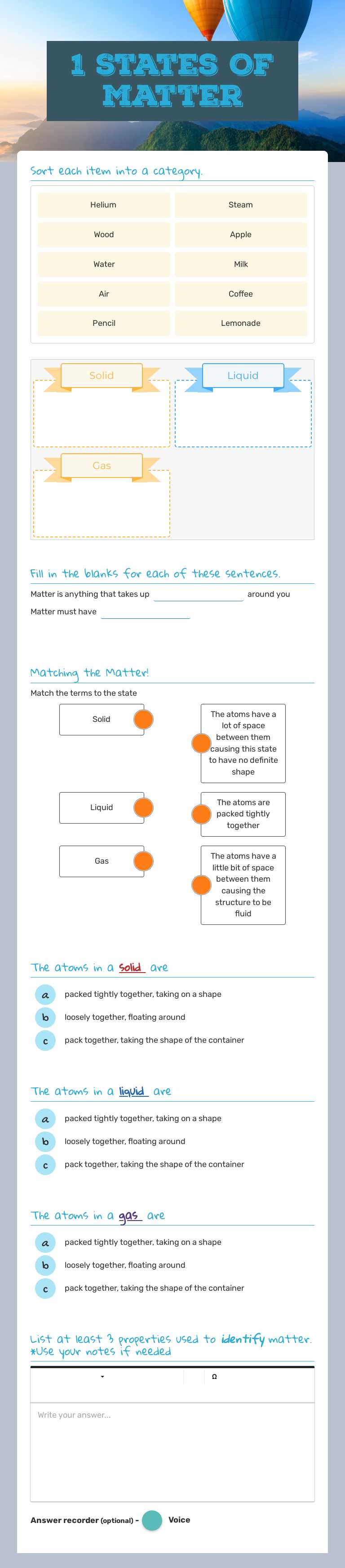 1 States Of Matter worksheet preview image